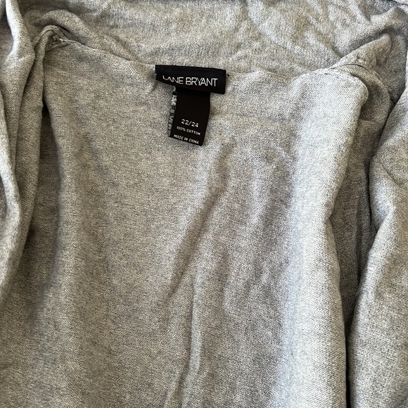 Lane Bryant long grey open front sweater ruffles size 22/24 - Picture 3 of 8